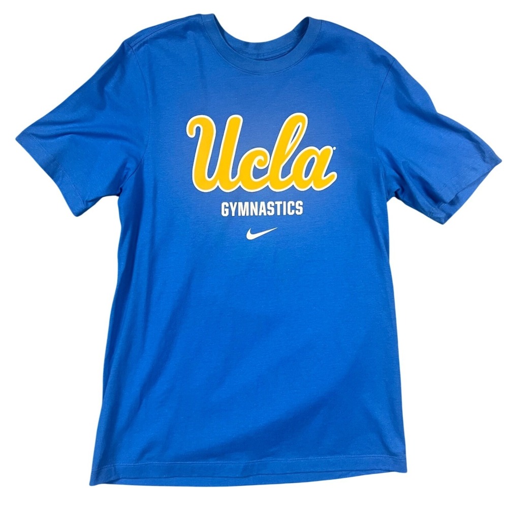 Nike UCLA Bruins Gymnastics T Shirt Mens Small Blue Gold NCAA College Cotton